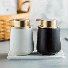 Marble Ceramic Soap Dispenser 13.5oz Bathroom Lotion Bottle