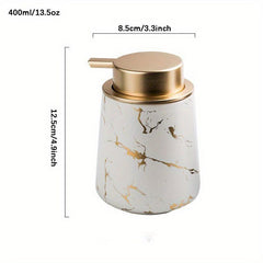 Marble Ceramic Soap Dispenser 13.5oz Bathroom Lotion Bottle