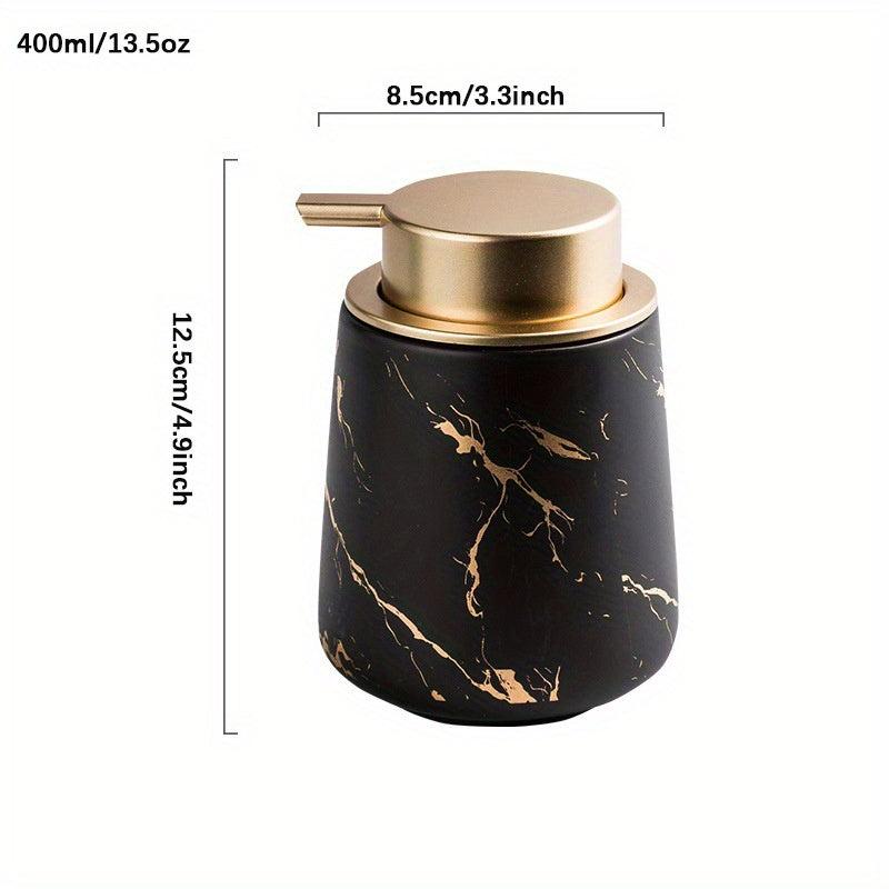 Marble Ceramic Soap Dispenser 13.5oz Bathroom Lotion Bottle