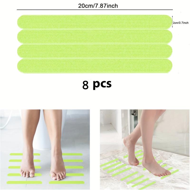 8pcs Luminous Bathroom Non slip Stickers Anti slip Shower Tread Sticker