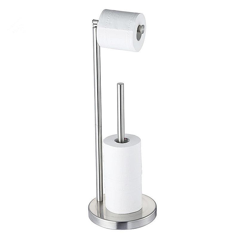 Modern Brushed Nickel Toilet Paper Holder Stand With Storage