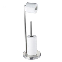 Modern Brushed Nickel Toilet Paper Holder Stand With Storage