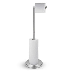Modern Brushed Nickel Toilet Paper Holder Stand With Storage
