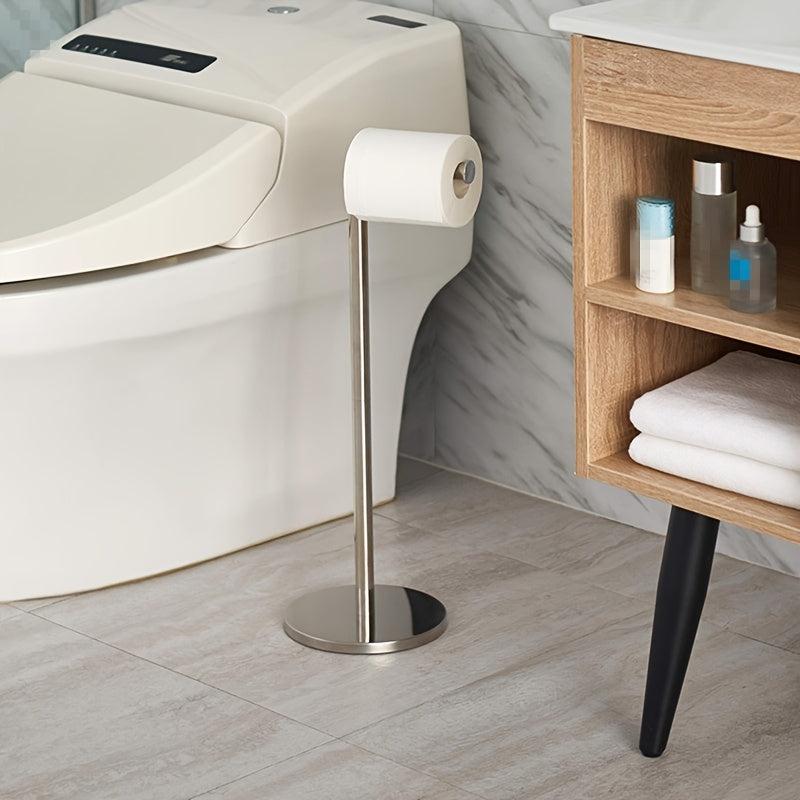 Modern Brushed Nickel Toilet Paper Holder Stand With Storage
