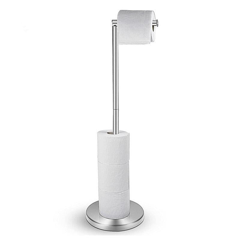 Modern Brushed Nickel Toilet Paper Holder Stand With Storage