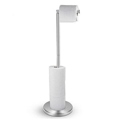 Modern Brushed Nickel Toilet Paper Holder Stand With Storage