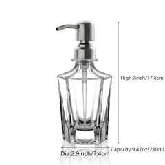 Antique Glass Soap Dispenser w/ Stainless Steel Pump