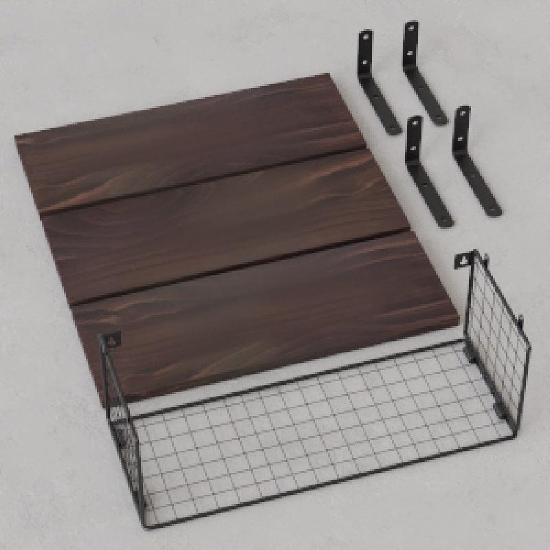3pcs Wall Mounted Floating Shelves Bathroom Storage Baskets
