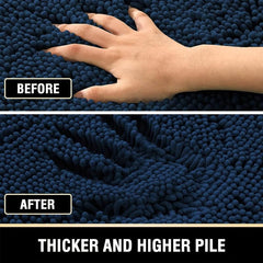 Soft Shaggy Chenille Bathroom Mat Non Slip 20x24in