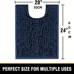 Soft Shaggy Chenille Bathroom Mat Non Slip 20x24in