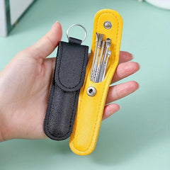 6pcs Stainless Steel Ear Picking Spoon Portable Keychain Spiral Ear Spoon