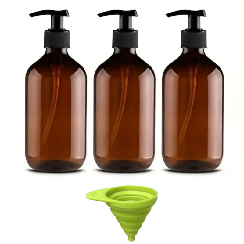 3pcs Plastic Lotion Bottle With Pump Bathroom Liquid Soap Dispenser