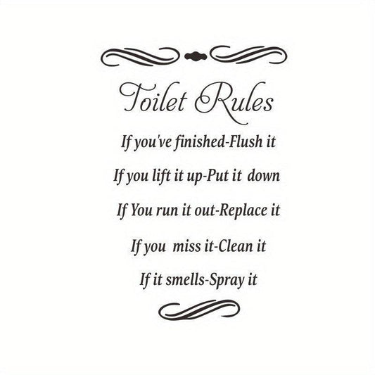 Self Adhesive Toilet Lid Decal - Decorative Slogan Graphic for Bathroom