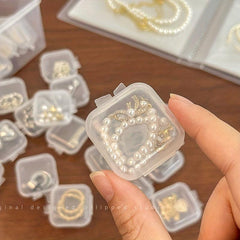 Clear Plastic Storage Box Dustproof Portable Jewelry Organizer with Lid