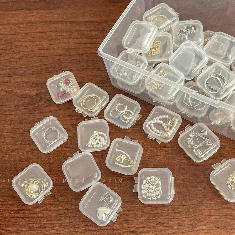 Clear Plastic Storage Box Dustproof Portable Jewelry Organizer with Lid