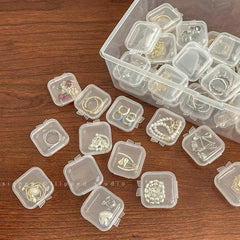 Clear Plastic Storage Box Dustproof Portable Jewelry Organizer with Lid