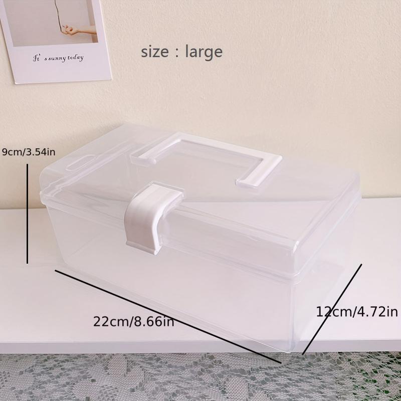 Clear Plastic Storage Box Dustproof Portable Jewelry Organizer with Lid
