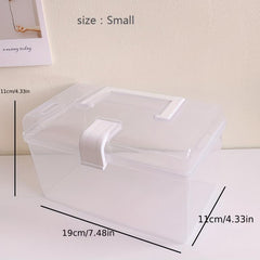 Clear Plastic Storage Box Dustproof Portable Jewelry Organizer with Lid