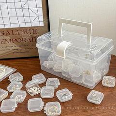 Clear Plastic Storage Box Dustproof Portable Jewelry Organizer with Lid
