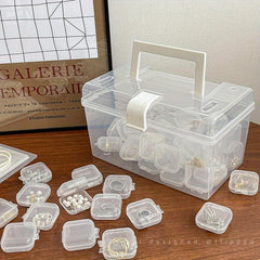 Clear Plastic Storage Box Dustproof Portable Jewelry Organizer with Lid