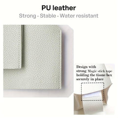 Modern Decorative PU Tissue Box Cover for Living Room Office Desk
