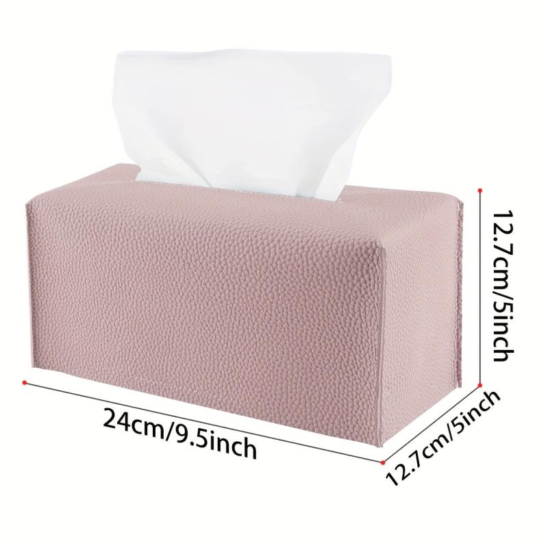 Modern Decorative PU Tissue Box Cover for Living Room Office Desk