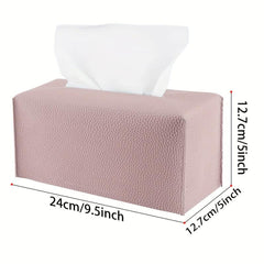 Modern Decorative PU Tissue Box Cover for Living Room Office Desk