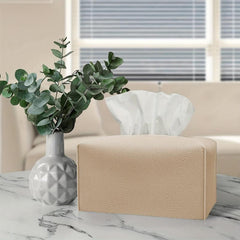 Modern Decorative PU Tissue Box Cover for Living Room Office Desk