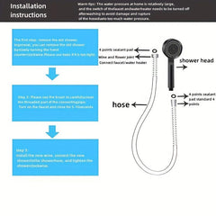3pcs Spray Shower Head Booster Set with 7ft Hose