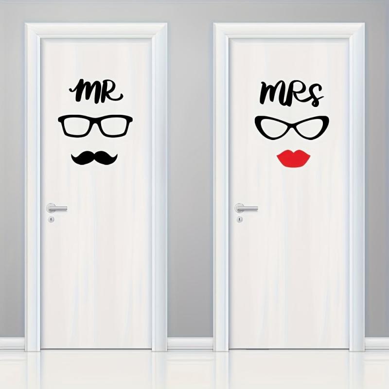 1pc Bathroom Wall Stickers Self adhesive Men and Women Wall Stickers Decorative