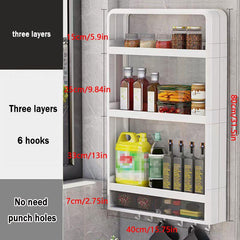 Wall Mounted Storage Rack Bathroom Kitchen Shelf