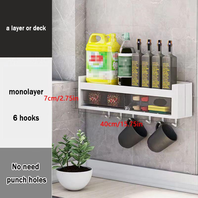 Wall Mounted Storage Rack Bathroom Kitchen Shelf