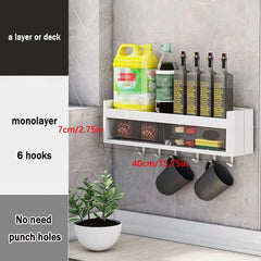 Wall Mounted Storage Rack Bathroom Kitchen Shelf