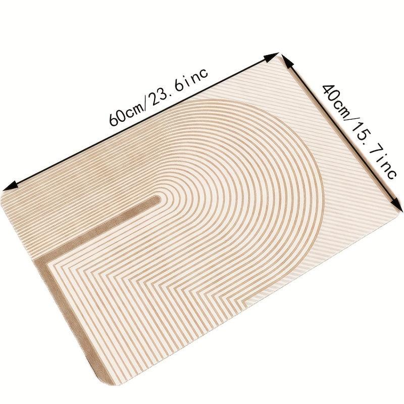 Soft Diatom Bath Rug Geometric Pattern Quick Drying Bath Mat