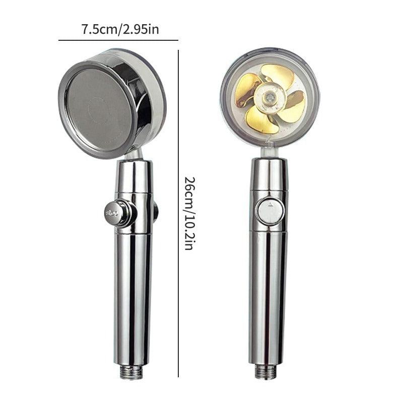 Pressurized Shower Head Water Saving 360 Rotating Fan Shower
