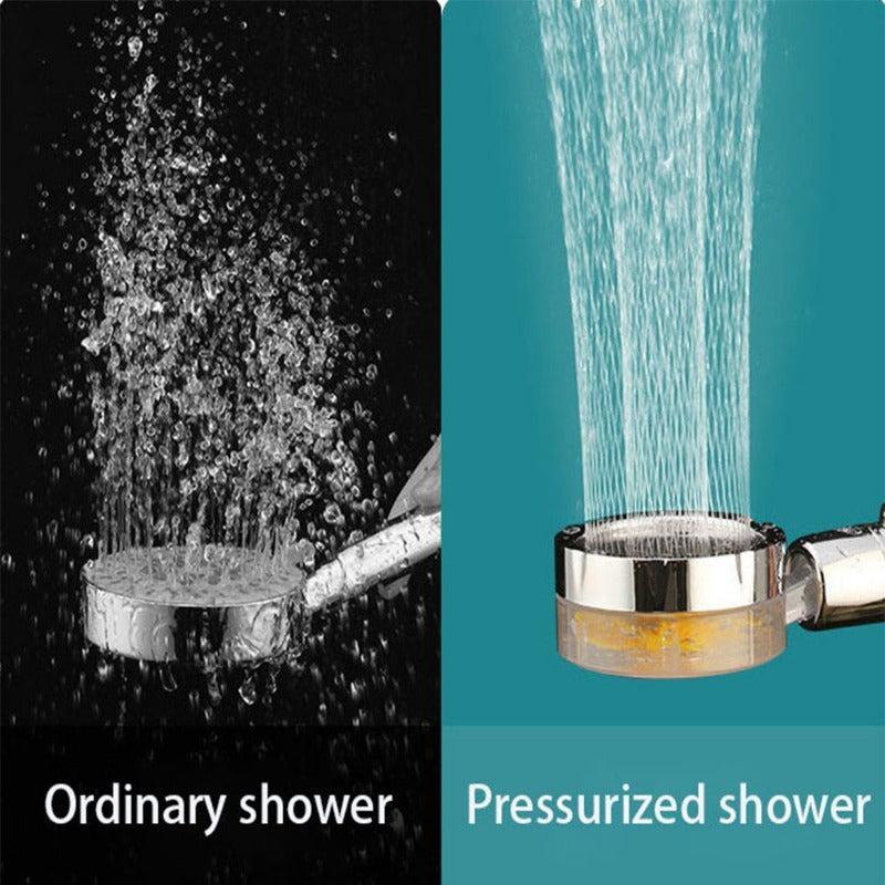 Pressurized Shower Head Water Saving 360 Rotating Fan Shower
