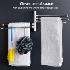 Rotating Towel Bar 2 4 6 Bar Shower Towel Rack Wall Mounted Towel Holder