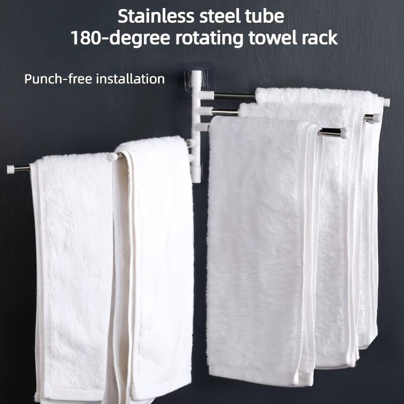 Rotating Towel Bar 2 4 6 Bar Shower Towel Rack Wall Mounted Towel Holder