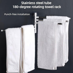 Rotating Towel Bar 2 4 6 Bar Shower Towel Rack Wall Mounted Towel Holder