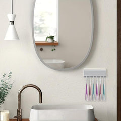 Toothbrush Storage Holder 6 Slots Organizer Self Adhesive