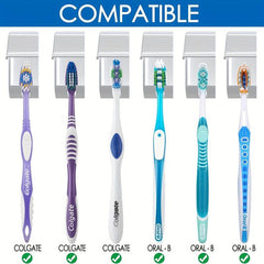 Toothbrush Storage Holder 6 Slots Organizer Self Adhesive