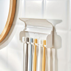 Toothbrush Storage Holder 6 Slots Organizer Self Adhesive