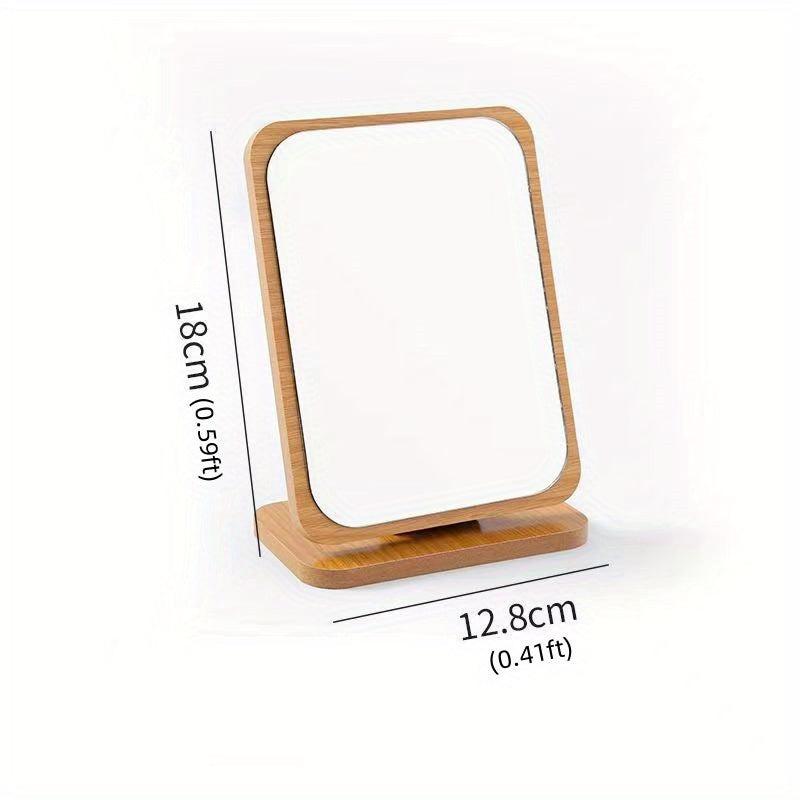 Wooden Makeup Mirror for Women, Portable Folding Dressing Mirror