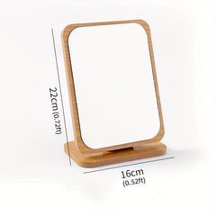 Wooden Makeup Mirror for Women, Portable Folding Dressing Mirror
