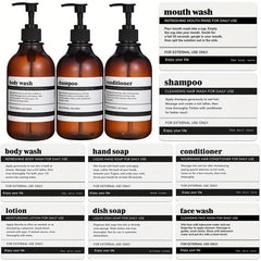 Waterproof Bathroom Labels for Dispenser Bottles - Classic Style Decal