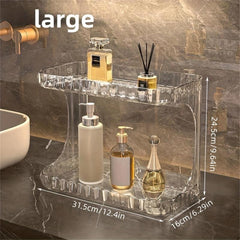 Transparent Bathroom Storage Rack Washbasin Countertop Cosmetic Storage Box