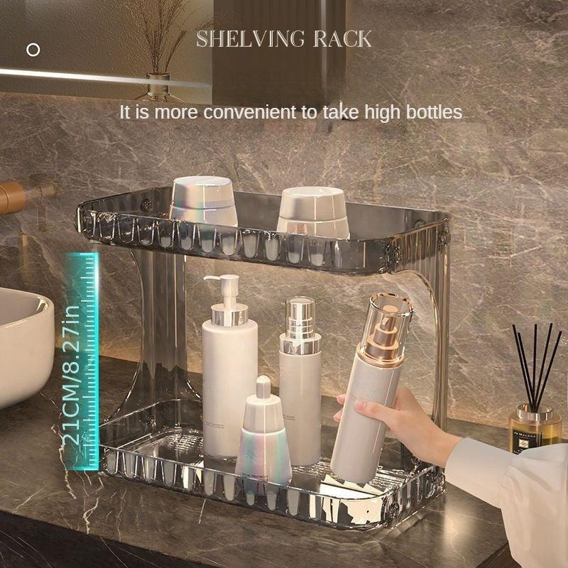Transparent Bathroom Storage Rack Washbasin Countertop Cosmetic Storage Box