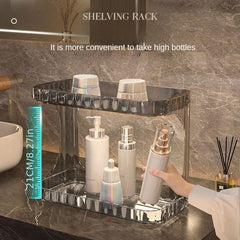 Transparent Bathroom Storage Rack Washbasin Countertop Cosmetic Storage Box