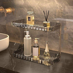 Transparent Bathroom Storage Rack Washbasin Countertop Cosmetic Storage Box