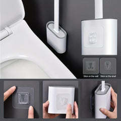 Thickened Silicone Toilet Brush Long Handle Bathroom Tool